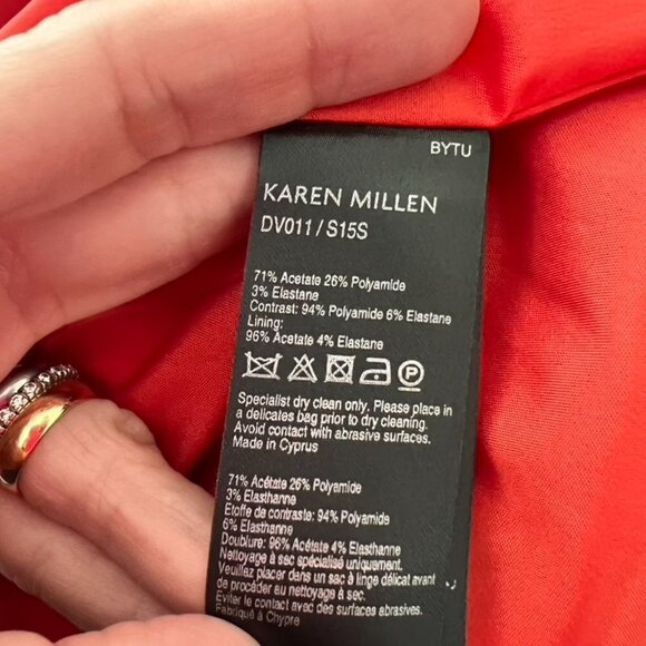 Karen Millen abstract print long sleeve dress size 2 - Picture 6 of 6